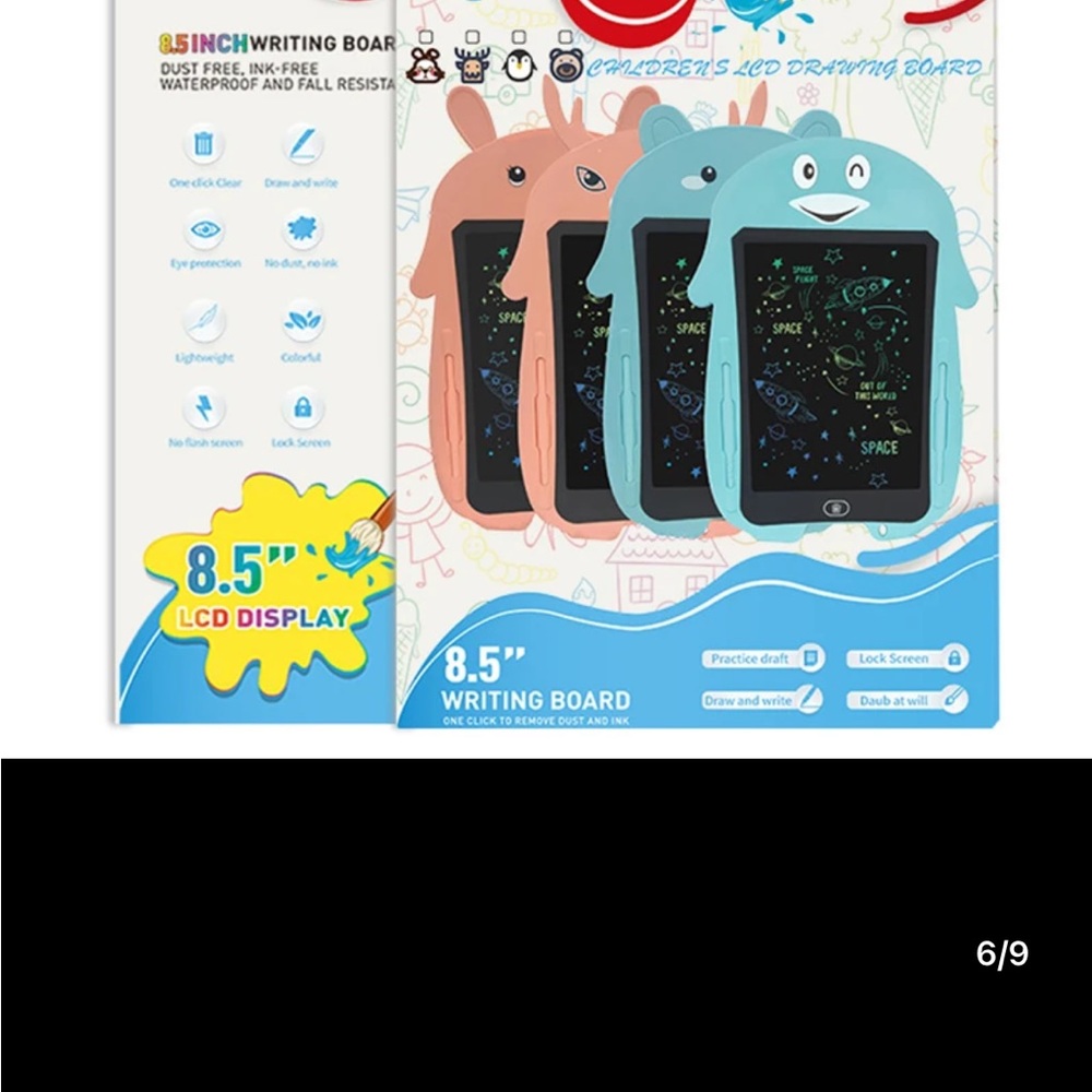 Kids little cartoon 8.5 inch LCD writing toy digital doodle pad for with stylus